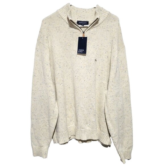 Crown & Ivy Other - Crown & Ivy Pullover Sweater XXL NWT Men's Ivory Heathered